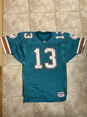 Camiseta deportiva de fútbol americano #13 vintage Wilson Dan Marino de los Miami Dolphins de la NFL para hombre talla 46 Foto 1 de 4