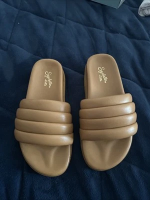 Sandalias de cuero tostado a cuadros Seychelles Vibe para mujer talla 7 Foto 1 de 4