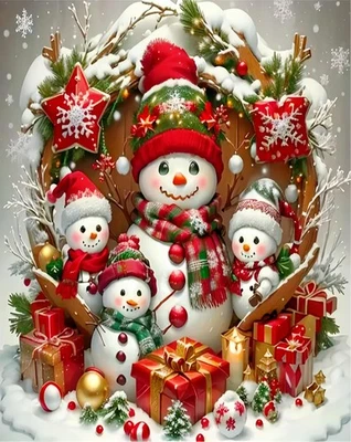 ARTTOPLUS Christmas Paint by Numbers Kit for Adults Beginner-Christmas Snowman Adult Paint