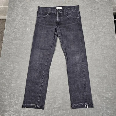 Uniqlo Jeans Mens 29 Charcoal Slim Straight Low Rise Selvedge Denim Stretch - Image 1 of 4
