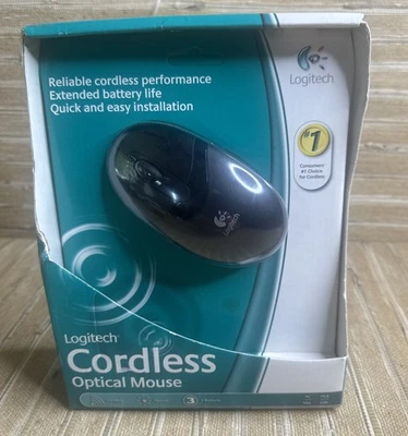 LOGITECH CORDLESS/WIRELESS OPTICAL 3 BUTTON SCROLL MOUSE 931156-0403 NEW Sealed - Image 1 of 4