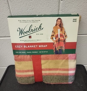 Woolrich Coperta Accogliente Avvolgente Poncho Sciarpa Morbida Plaid Casual Taglia Unica Nuovo - Foto 1 di 3