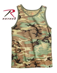Mens Tank Top - Camouflage Woodland Camo by Rothco ARMY TANK TOP S M L XL 2X 3X - Picture 1 of 1