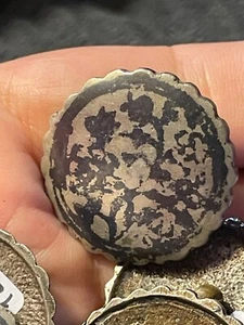 Turkish Ottoman Set of  Silver  Vintage Flower Motif Buttons  - Picture 1 of 9