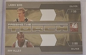 2009 Donruss Elite LARRY BIRD RAY ALLEN #/100 GOLD Boston Cetics Insert Parallel - Picture 1 of 2