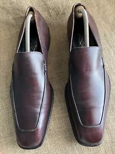 SALVATORE FERRAGAMO Herren Burgunderrot Leder Slipper Halbschuhe Größe US 10,5 D - Bild 1 von 12