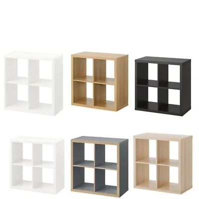 IKEA Kallax Black/Bown Shelving Unit Bookcase Display Rack 77x77cm - Image 1 of 4