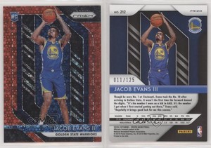2018-19 Panini Prizm Fast Break Red Prizm /125 Jacob Evans III #212 Rookie RC