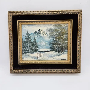 Mid Century Signed Donald Winter Mountain Landscape Oil Painting 15" x13" - Picture 1 of 6