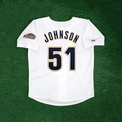 Randy Johnson 1998 Houston Astros Men's Home White Jersey w/ Team Patch Cover