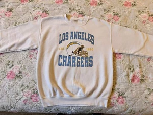Los Angeles Chargers Herren Sweatshirt M weiß Logo Helm Grafik Pullover - Bild 1 von 5