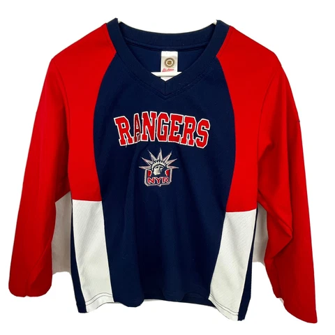 New York Rangers Youth Hockey Jersey Long Sleeve Shirt Size 8 - Kid Athlete NHL Cover