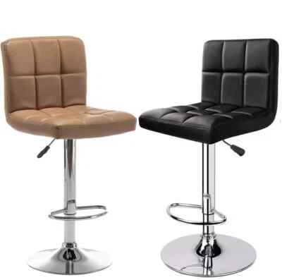 Adjustable Breakfast Bar Stools Kitchen Swivel Faux-Leather HIgh Stool - Image 1 of 3