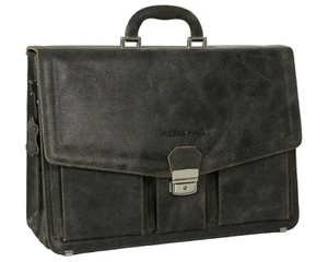 Herren Aktentasche Leder Braun Designer Ledertasche Laptoptasche Herrentasche - Bild 1 von 12