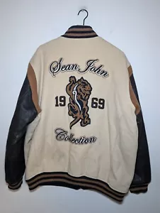 Chaqueta Universitaria Sean John Letterman Marrón Grande Tigre Y2K Años 90 De Colección - Imagen 1 de 13