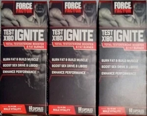 3 FORCE FACTOR TEST X180 IGNITE TEST BOOSTER FAT BURNER SUPPLEMENT 60 X3 180 CAP - Picture 1 of 6