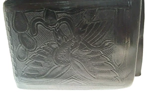 Bennine Yeo Congura Hand Tooled Kangaroo Leather Wallet Vintage - Picture 1 of 7