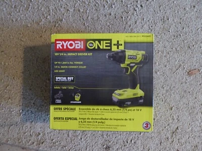 New RYOBI ONE+ 18V 1/4 IN Impact Driver Kit P235AKI - Image 1 of 2