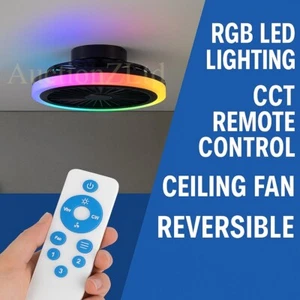 Kanlux PLAVE RGB LED Ceiling Fan Light Remote CCT Reversible Modern 48W - Picture 1 of 22