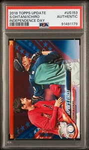 Shohei Ohtani / Ichiro 2018 Topps Update Independence Day 28/79 PSA #US153 - Picture 1 of 2
