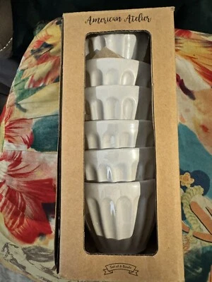 American Atelier 6 Stoneware Snack Bowls 6.7 Ounces Microwave & Dishwasher Safe - Image 1 of 4