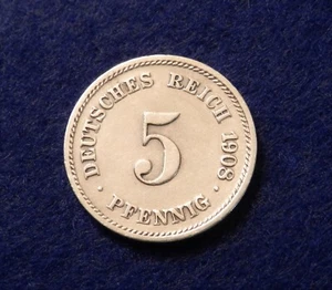 1908 G Germany 5 Pfennig - Great Coin - See Pictures - Picture 1 of 2