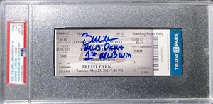 BOBBY MILLER MLB DEBUT & 1ST WIN 5/23/23 Ticket Stub PSA GEM MT 10 AUTO 80057006 - Picture 1 of 5