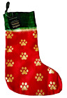 Pet Paw Stocking - Greater Good -Jute -  17-Inch  - Red & Green