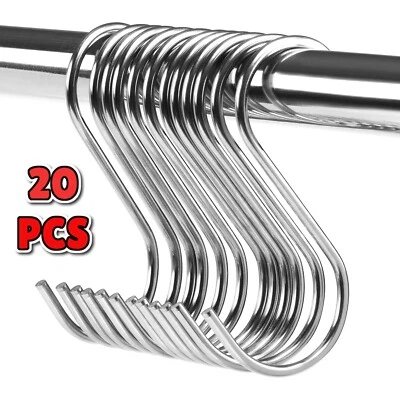 Paquete de 20 ganchos en S para colgar, ganchos en forma de S de alta resistencia para macetas, sartenes, plantas Foto 1 de 4