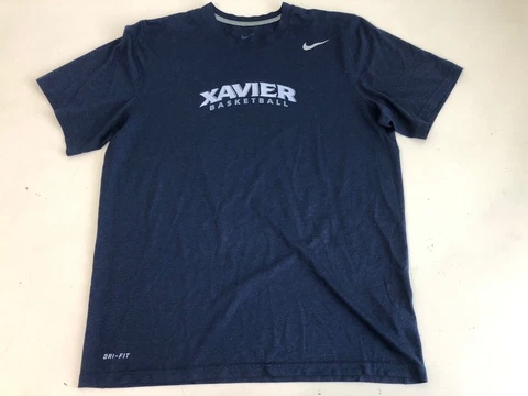 BLUE NIKE DRI-FIT XAVIER BASKETBALL TEE TSHIRT MENS SIZE M MEDIUM Cover