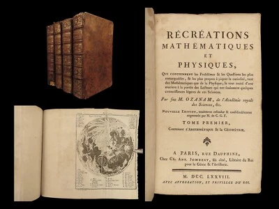 1778 Mathematics & Physics Ozanam Recreations Magic Navigation Optics Science 4v - Image 1 of 4