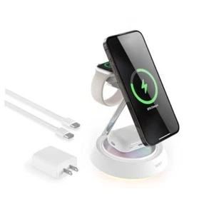 3 in 1 Wireless Charging Station for Multiple Devices, 15W Wireless White - Picture 1 of 7