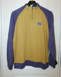 NWT Washington Huskies NCAA Three Square Gold 1/4 Zip Mockneck Sweater Mens XL - Picture 1 of 8