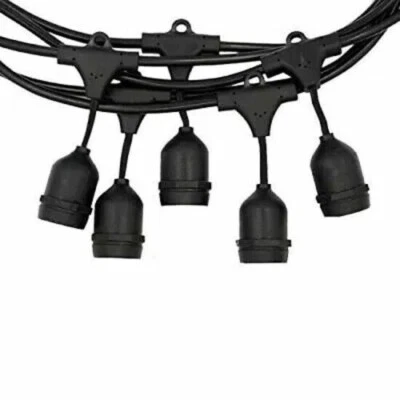 CATENA CORDONIERA LUMINOSA PER ESTERNO 10 METRI 10 LAMPADINE E27 CATENARIA