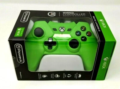 NEW Full Sized Power A Lime Green 1 Wired Controller Xbox One Windows 10 PowerA - Image 1 of 4