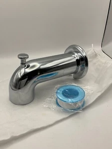 Caño de bañera extra largo con desviador se adapta a roscas IPS de 1/2" cromadas - Imagen 1 de 6