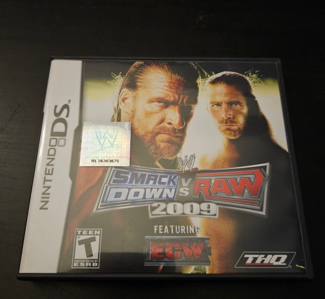 WWE Smackdown Vs Raw 2009 Nintendo DS 2008 Complete In Box Tested And Working
