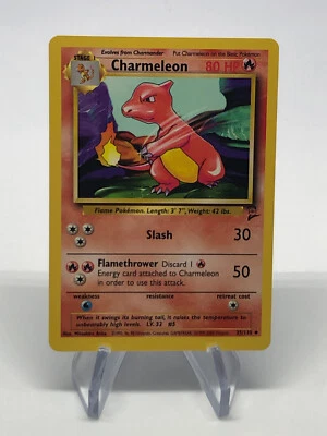 Charmeleon  35/130 - Uncommon - Vintage English Base Set 2 Pokemon Card - LP - Image 1 of 2