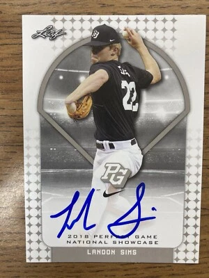 LANDON SIMS SIGNED 2018 Leaf Perfect Game Miss State / ARIZONA DIAMONDBACKS - Image 1 of 2
