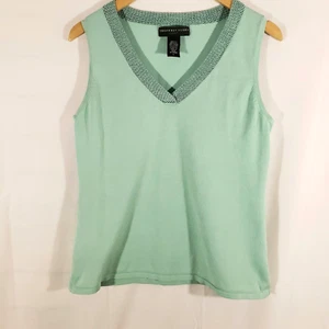Geoffrey Beene Sport Women's Size L Sleeveless V Neck Silk Blend Stretch Top - Picture 1 of 8
