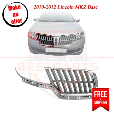 Grille Assembly Chrome w/ Gray Insert Right Side for 2010-2012 Lincoln MKZ Base Foto 1 de 4