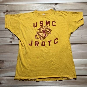 True Vintage 60s Wilson Sportswear USMC Marines JROTC Spell Out Shirt Size Large - Picture 1 of 9