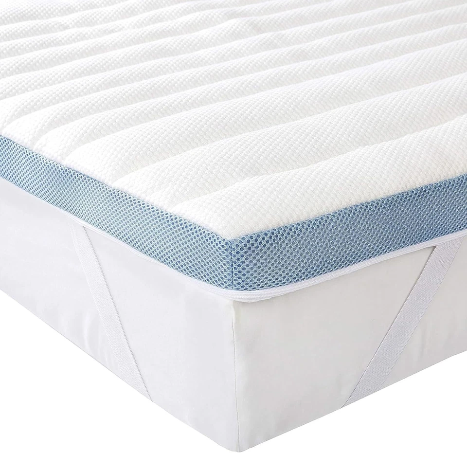 Topper Singolo 80 Cm in Memory Foam 5 Cm Coprimaterasso Con Angoli Elasti