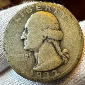 Cuarto de plata Washington 1932-D 25 centavos Denver ver fotos fecha más rara - Imagen 1 de 2