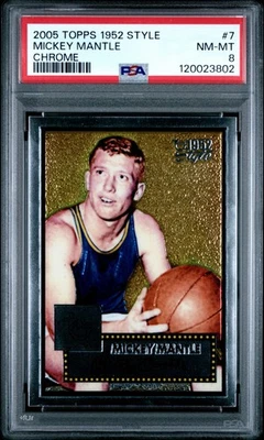 2005 TOPPS 1952 STYLE 7 MICKEY MANTLE CHROME PSA 8 - Image 1 of 2