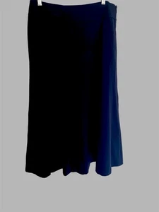 Coldwater Creek Womens  Paneled Skirt Sz 10P Navy Side Zip A-Line Midi Office￼ - Picture 1 of 4