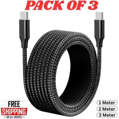 Heavy Duty Type C to Type C Cable Fast Charge PD Braided USB C Cables Lead - Image 1 of 4