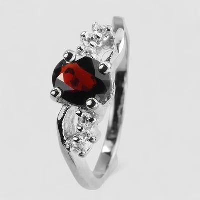 Glamorous Red Spinel Oval 0.70Ct 925 Sterling Silver Handmade Fine Jewelry Rings - Image 1 of 4