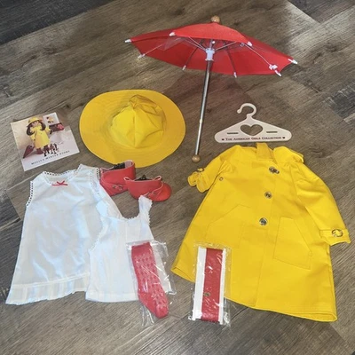 PLEASANT COMPANY 美国女孩 MOLLY 冬季套装 雨衣、帽子、靴子 伞 — 第 1/4 张图片