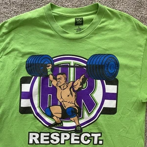 John Cena WWE Men's Large Green T-Shirt Respect Never Give Up Earn It Authentic - Picture 1 of 7